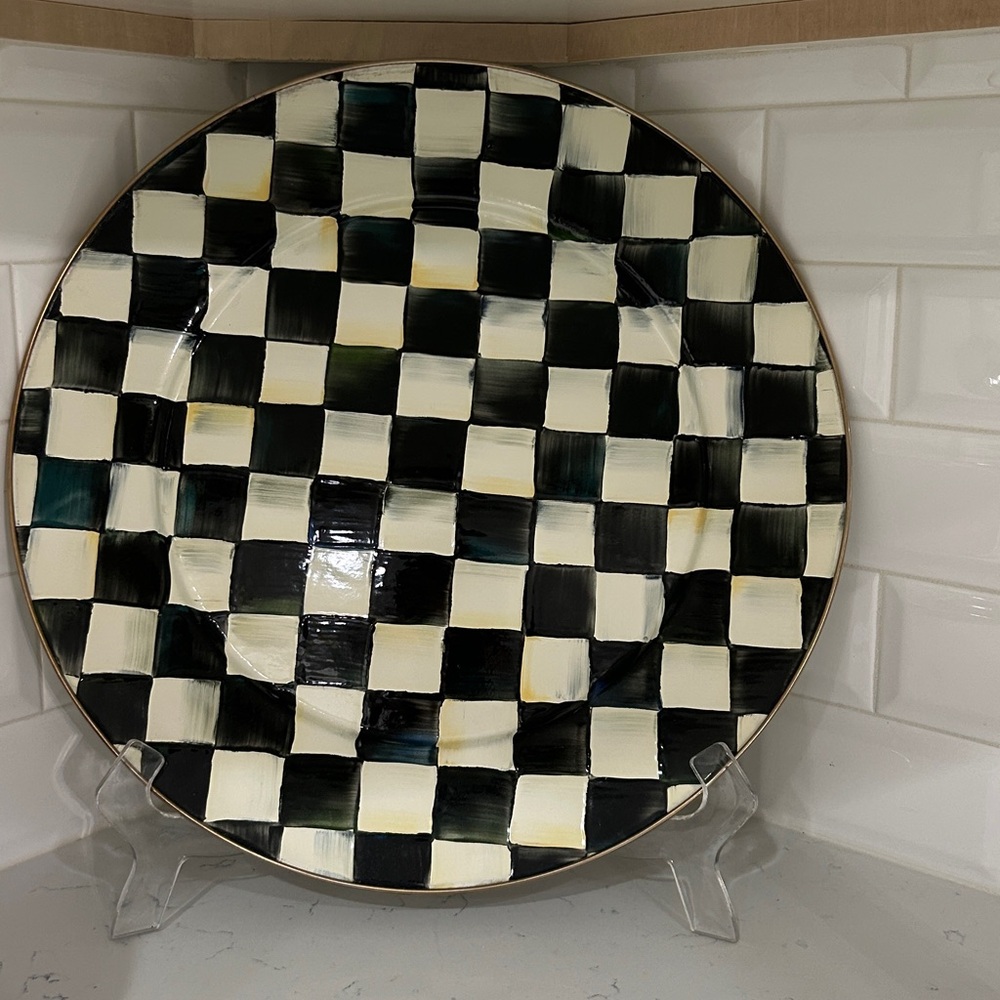 Checkered Black and Cream Plate